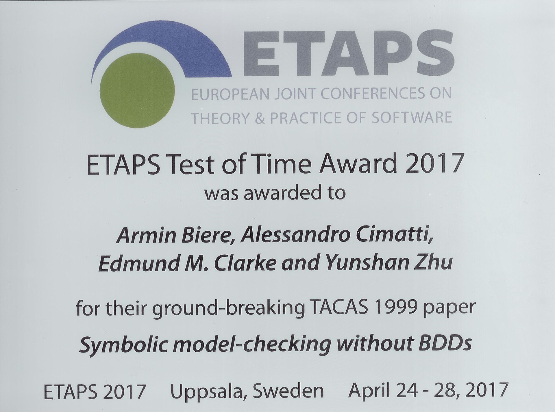 ETAPS 2017 Award 1